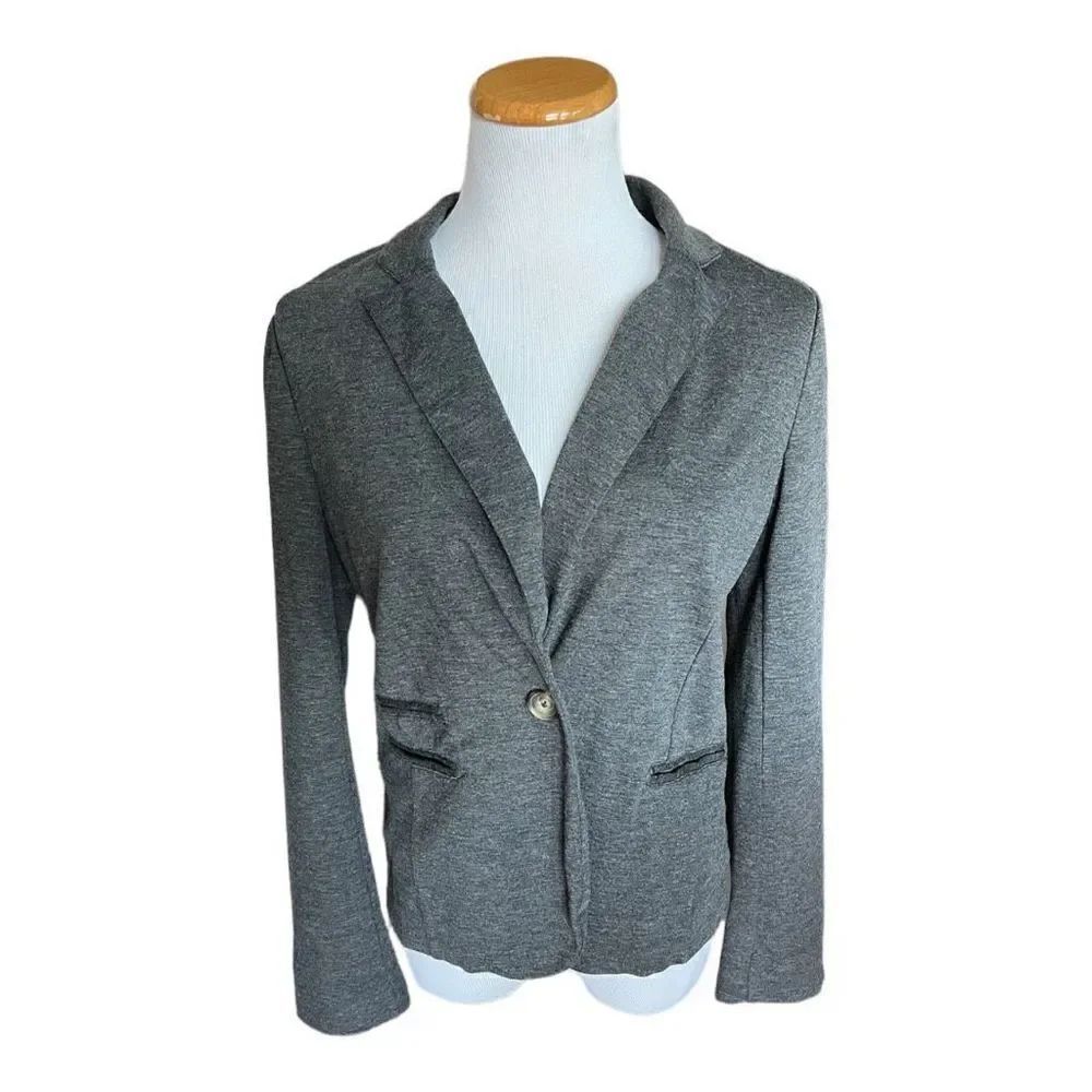Womens Cato Ponte Knit Jersey Dress Blazer in Charcoal - Sz M